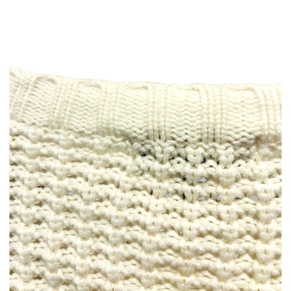 POL Chunky Cable-Knit Grandpa Cardigan – Cream/Ivory – Size L Cozy Vintage Vibe - Picture 14 of 15